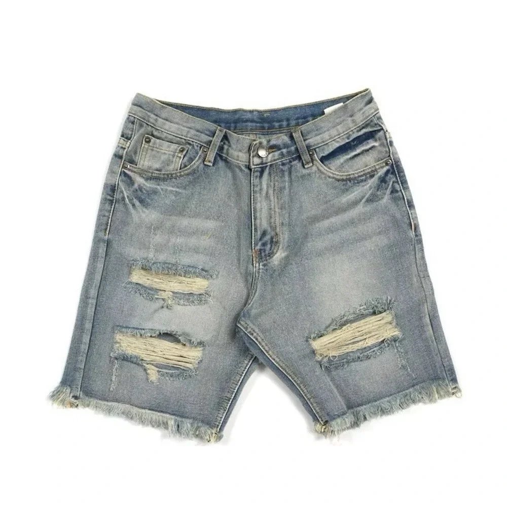 Streetwear Ripped Jorts Mid Low Waisted Hip Hop Bermuda Jean Shorts For Women 32
